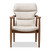 Baxton Studio Hadley Mid-Century Modern Light Beige Fabric and Walnut Brown Finished Wood Lounge Chair