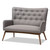 Baxton Studio Waldmann Mid-Century Modern Grey Fabric Upholstered 4-Piece Livingroom Set
