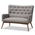 Baxton Studio Waldmann Mid-Century Modern Grey Fabric Upholstered Loveseat