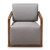 Baxton Studio Sawyer Mid-Century Modern Grey Fabric Upholstered Walnut Wood Armchair
