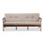 Baxton Studio Bianca Mid-Century Modern Walnut Wood Light Grey Fabric Tufted 3-Seater Sofa