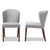 Baxton Studio Cassie Mid-Century Modern Walnut Wood Light Grey Fabric Dining Chair