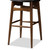 Baxton Studio Flora Mid-Century Modern Black Faux Leather Upholstered Walnut Finished Bar Stool Set