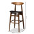 Baxton Studio Flora Mid-Century Modern Black Faux Leather Upholstered Walnut Finished Bar Stool Set