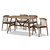 Baxton Studio Wyatt Mid-Century Modern Walnut Wood 5-Piece Dining Set