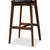 Baxton Studio Eline Mid-Century Modern Black Faux Leather Upholstered Walnut Finished Bar Stool Set