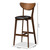 Baxton Studio Eline Mid-Century Modern Black Faux Leather Upholstered Walnut Finished Bar Stool Set