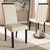 Baxton Studio Daveney Modern and Contemporary Cream Faux Leather Upholstered Dining Chair Set