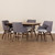 Baxton Studio Monte Mid-Century Modern Walnut Wood Rectangular 5-Piece Dining Set