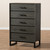 Baxton Studio Parris Rustic Grey Wood and Black Metal 5-Drawer Chest