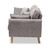 Baxton Studio Miranda Mid-Century Modern Light Grey Fabric Upholstered Sofa