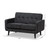 Baxton Studio Carina Mid-Century Modern Dark Grey Fabric Upholstered Loveseat