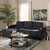 Baxton Studio Lianna Modern and Contemporary Dark Grey Fabric Upholstered Sectional Sofa