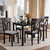 Baxton Studio Sylvia Modern and Contemporary Grey Fabric Upholstered and Dark Brown Finished 5-Piece Dining Set