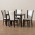 Baxton Studio Adley Modern and Contemporary 5-Piece Dark Brown Finished White Faux Leather Dining Set