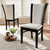Baxton Studio Adley Modern and Contemporary Dark Brown Finished White Faux Leather Dining Chair Set