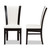 Baxton Studio Adley Modern and Contemporary Dark Brown Finished White Faux Leather Dining Chair Set