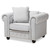 Baxton Studio Alaise Modern Classic Grey Linen Tufted Scroll Arm Chesterfield Chair