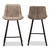 Baxton Studio Leighton Mid-Century Modern Light Brown Fabric Upholstered Counter Stool Set