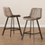 Baxton Studio Leighton Mid-Century Modern Light Brown Fabric Upholstered Counter Stool Set