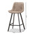 Baxton Studio Leighton Mid-Century Modern Light Brown Fabric Upholstered Counter Stool Set