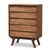 Baxton Studio Sierra Mid-Century Modern Brown Wood 5-Drawer Chest