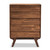 Baxton Studio Sierra Mid-Century Modern Brown Wood 5-Drawer Chest