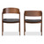 Baxton Studio Tatum Mid-Century Modern Walnut Wood Dark Grey Fabric Dining Chair Set