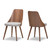 Baxton Studio Romily Mid-Century Modern Walnut Wood Light Grey Fabric Dining Chair Set