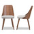 Baxton Studio Romily Mid-Century Modern Walnut Wood Light Grey Fabric Dining Chair Set