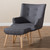 Baxton Studio Alden Mid-Century Modern Dark Grey Fabric Upholstered Natural Finished Wood Lounge Chair and Ottoman Set