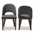 Baxton Studio Wesley Mid-Century Modern Dark Grey Fabric Upholstered Walnut Finished Wood Dining Chair Set