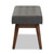Baxton Studio Elia Mid-Century Modern Walnut Wood Dark Grey Fabric Button-Tufted Bench