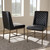 Baxton Studio Margaux Modern Luxe Black Faux Leather Upholstered Dining Chair Set