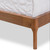 Baxton Studio Brooklyn Mid-Century Modern Walnut Wood Beige Fabric Platform Bed