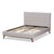 Baxton Studio Valencia Mid-Century Modern Greyish Beige Fabric Platform Bed