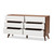 Baxton Studio Calypso Mid-Century Modern White and Walnut Wood 6-Drawer Storage Dresser