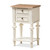 Baxton Studio Marquetterie French Provincial Style Weathered Oak and White Wash Distressed Finish Wood Two-Tone 2-Drawer and 1-Shelf Nightstand