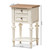 Baxton Studio Marquetterie French Provincial Style Weathered Oak and White Wash Distressed Finish Wood Two-Tone 2-Drawer and 1-Shelf Nightstand