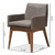 Baxton Studio Nexus Mid-Century Modern Walnut Wood Finishing and Gravel Fabric Upholstered Arm Chair