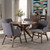 Baxton Studio Monte Mid-Century Modern Walnut Wood Round 5-Piece Dining Set