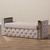 Baxton Studio Fiona Modern and Contemporary Stainless Steel Beige Linen Fabric Button-Tufted Storage Bed End Bench