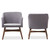 Baxton Studio Vera Mid-Century Modern Two-Tone Grey Fabric Lounge Chair