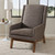 Baxton Studio Aberdeen Mid-Century Modern Walnut Wood Finishing and Gravel Fabric Upholstered Lounge Chair