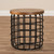 Baxton Studio Carie Rustic Industrial Style Antique Black Textured Finished Metal Distressed Wood Accent Table