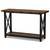 Baxton Studio Herzen Rustic Industrial Style Antique Black Textured Finished Metal Distressed Wood Occasional Console Table