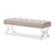 Baxton Studio Cameron Modern and Contemporary Beige Fabric Upholstered Button-Tufted Ottoman Bench with Acrylic Legs