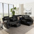 Baxton Studio Roland Modern and Contemporary Black Faux Leather 2-Piece Sectional with Recliner and Storage Chaise