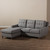 Baxton Studio Mckenzie Mid-Century Grey Fabric Upholstered Button-Tufted 2-Piece Sectional Sofa