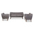 Baxton Studio Harper Mid-Century Modern Light Grey Fabric Upholstered Walnut Wood Button-Tufted 3-Piece Sofa Set
